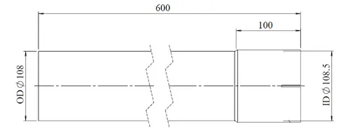 Extension Pipe, OD/ID= 108/108.5 / L=600, SPD